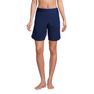 Lands' End Women's 12 Navy Blue Swim Shorts Brief Liner